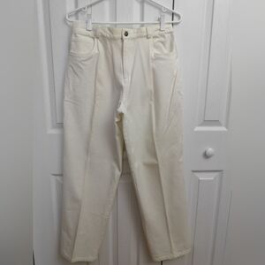 Valliani Cream High‑Waisted Tapered Pants Size 14